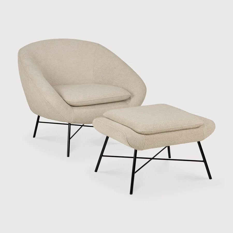 Viburn Shop | Barrow Footstool, Off White Fabric